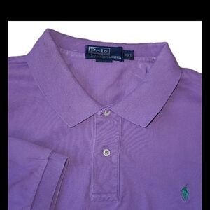 Ralph Lauren Polo Shirt Mens 2XL Purple Classic Fit Green Pony Preppy Golf XXL